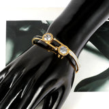 Roman Numerals Crystal Bangles Stainless Steel Bracelets