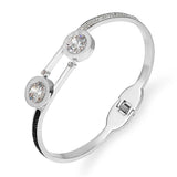 Roman Numerals Crystal Bangles Stainless Steel Bracelets