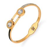 Roman Numerals Crystal Bangles Stainless Steel Bracelets