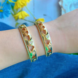 Women's Devil's Eye Hand of Fatima Bracelet with Zircon Hollow Heart