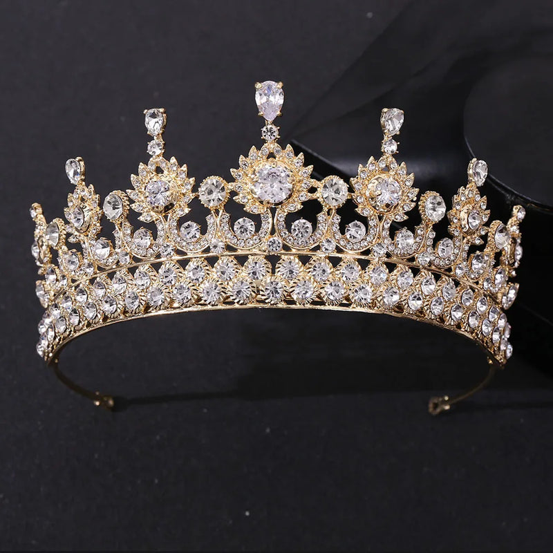 Baroque Crown Bride Wedding Crown Rhinestone Headband Women Headdress