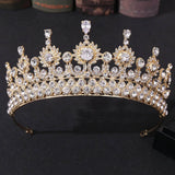 Baroque Crown Bride Wedding Crown Rhinestone Headband Women Headdress