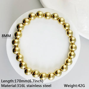 Stainless Steel Natural Stone Beads Bracelet for Women Men