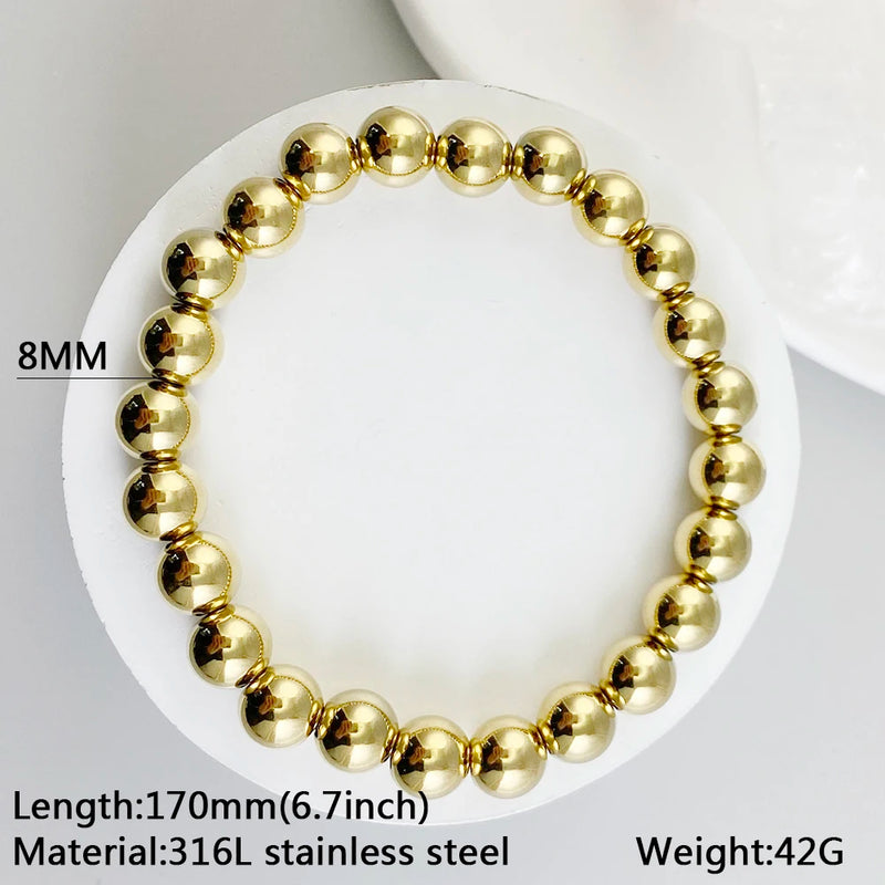 Stainless Steel Natural Stone Beads Bracelet for Women Men
