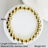 Stainless Steel Natural Stone Beads Bracelet for Women Men