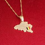 Belgium Map Pendant Necklace National Flag Jewelry