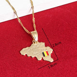Belgium Map Pendant Necklace National Flag Jewelry