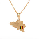 Belgium Map Pendant Necklace National Flag Jewelry