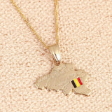Belgium Map Pendant Necklace National Flag Jewelry