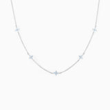 Blue/Green Flower CZ Pendant Necklace Collar