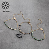 Green Beads Tassel Statement Bracelet for Women