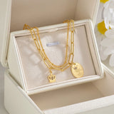 Crown Charm Double Chain Bracelet Stainless Steel Gift