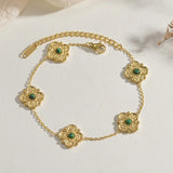 Flower Charm Pendant Bracelet Stainless Steel Women Hand Accessories