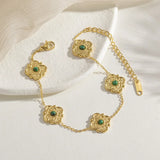 Flower Charm Pendant Bracelet Stainless Steel Women Hand Accessories