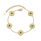 Flower Charm Pendant Bracelet Stainless Steel Women Hand Accessories