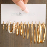 Geometric Snake Pearl Acrylic Earrings Set for Women