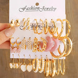 Geometric Snake Pearl Acrylic Earrings Set for Women