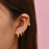 CZ Zircon Geometric Hoop Earrings Set Wedding Bijoux Brincos