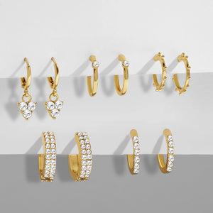 CZ Zircon Geometric Hoop Earrings Set Wedding Bijoux Brincos