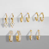 CZ Zircon Geometric Hoop Earrings Set Wedding Bijoux Brincos