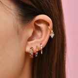 CZ Zircon Geometric Hoop Earrings Set Wedding Bijoux Brincos