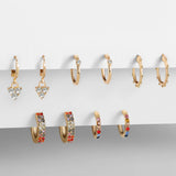 CZ Zircon Geometric Hoop Earrings Set Wedding Bijoux Brincos