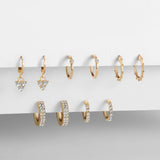 CZ Zircon Geometric Hoop Earrings Set Wedding Bijoux Brincos
