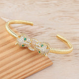 Leopard Head Bracelets For Women Copper Jewelry Woman Cuff Bangles