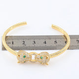 Leopard Head Bracelets For Women Copper Jewelry Woman Cuff Bangles