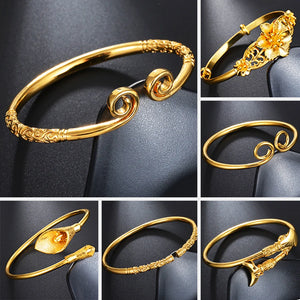 Vintage Flower Bracelet Bangle Women Wedding Jewelry