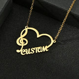 Heart Name Necklace Personalized Jewelry Stainless Steel