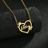 Heart Name Necklace Personalized Jewelry Stainless Steel