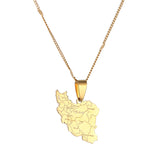 Iran Map Pendant Necklace Iranian Charm Jewelry