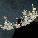 Crown Hairband Bridal Bridesmaid Hair Jewelry Pearl Rhinestone Tiara