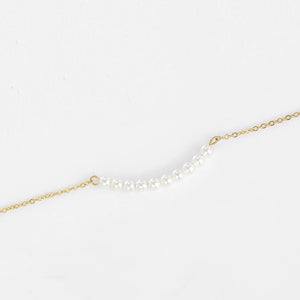 Crysta Charms Pendant Necklace Stainless Steel Pearl Drop
