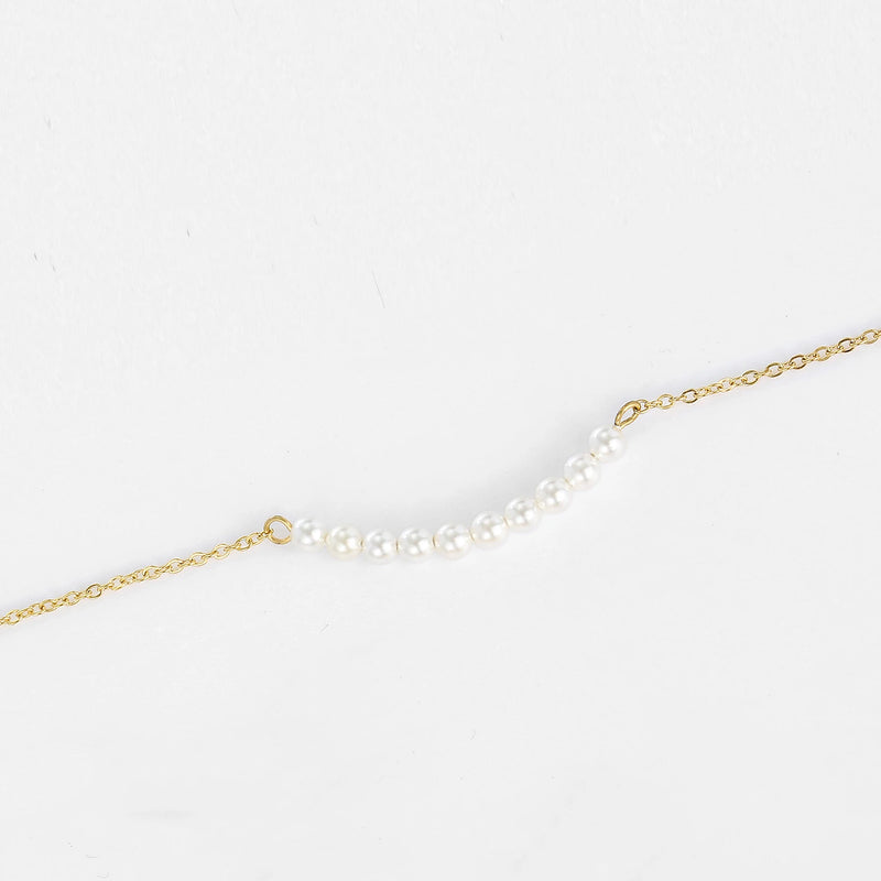 Crysta Charms Pendant Necklace Stainless Steel Pearl Drop
