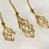 Crystal Cage Pendant Necklace Holder Metal Chain Adjustable X127