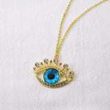 Crystal Rhinestone Eye Necklace Choker Jewelry