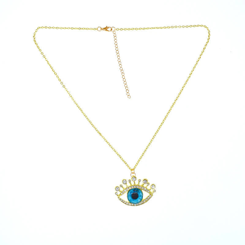 Crystal Rhinestone Eye Necklace Choker Jewelry