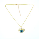 Crystal Rhinestone Eye Necklace Choker Jewelry