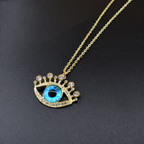 Crystal Rhinestone Eye Necklace Choker Jewelry