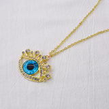 Crystal Rhinestone Eye Necklace Choker Jewelry