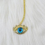 Crystal Rhinestone Eye Necklace Choker Jewelry