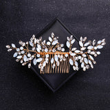 Crystal Pearl Hair Comb Headband Tiara For Women Bride Party Bridal Wedding Hair