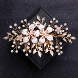 Crystal Pearl Hair Comb Headband Tiara For Women Bride Party Bridal Wedding Hair