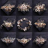 Crystal Pearl Hair Comb Headband Tiara For Women Bride Party Bridal Wedding Hair
