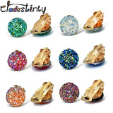 Resin Cuff Ear Clip Earrings for Women - Druzy Earings