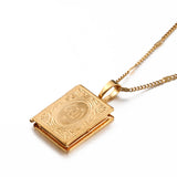 Muslim Allah Photo Frame Pendant Openable Locket Arab Necklaces