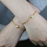 Women Jewelry Cuban Paper Clip Chain Heart Charm Bracelet