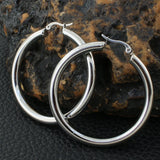 Round Stainless Steel Jewelry Hoop Earrings for Women